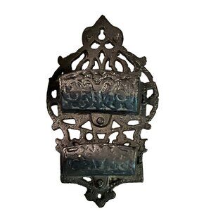 Vintage Metal Iron Double‎ Match Holder 4"x7" Made in Taiwan